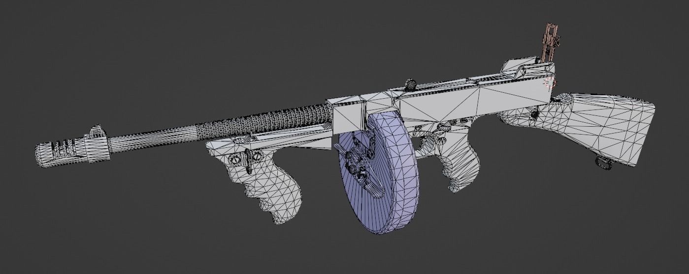 Thompson M1928 Low-poly 3D model_8
