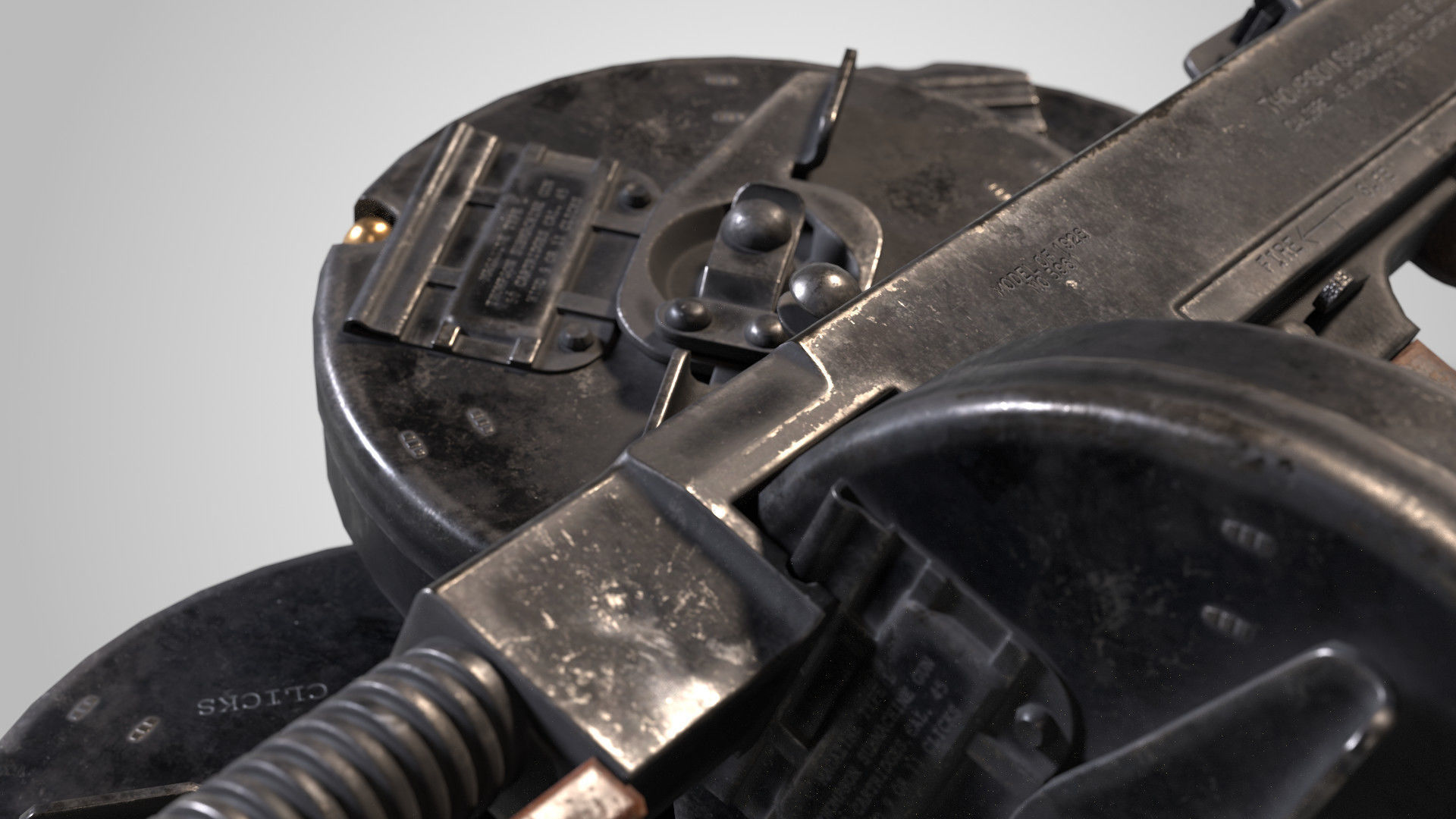 Thompson M1928 Low-poly 3D model_3