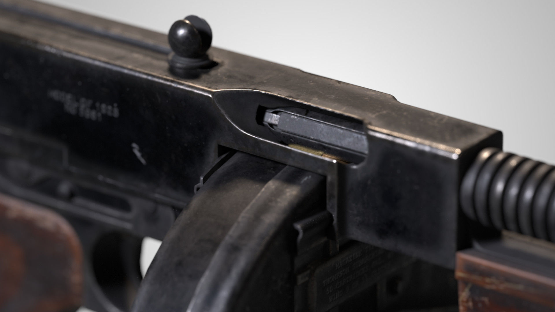 Thompson M1928 Low-poly 3D model_6