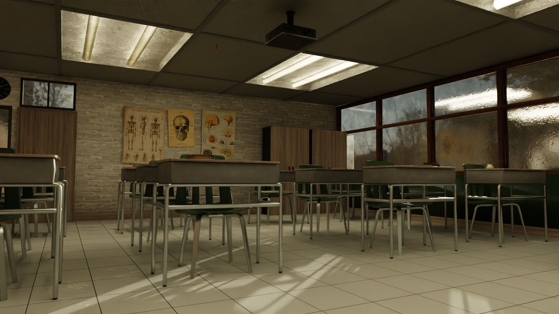 Stylized Classroom Low-poly 3D model_8