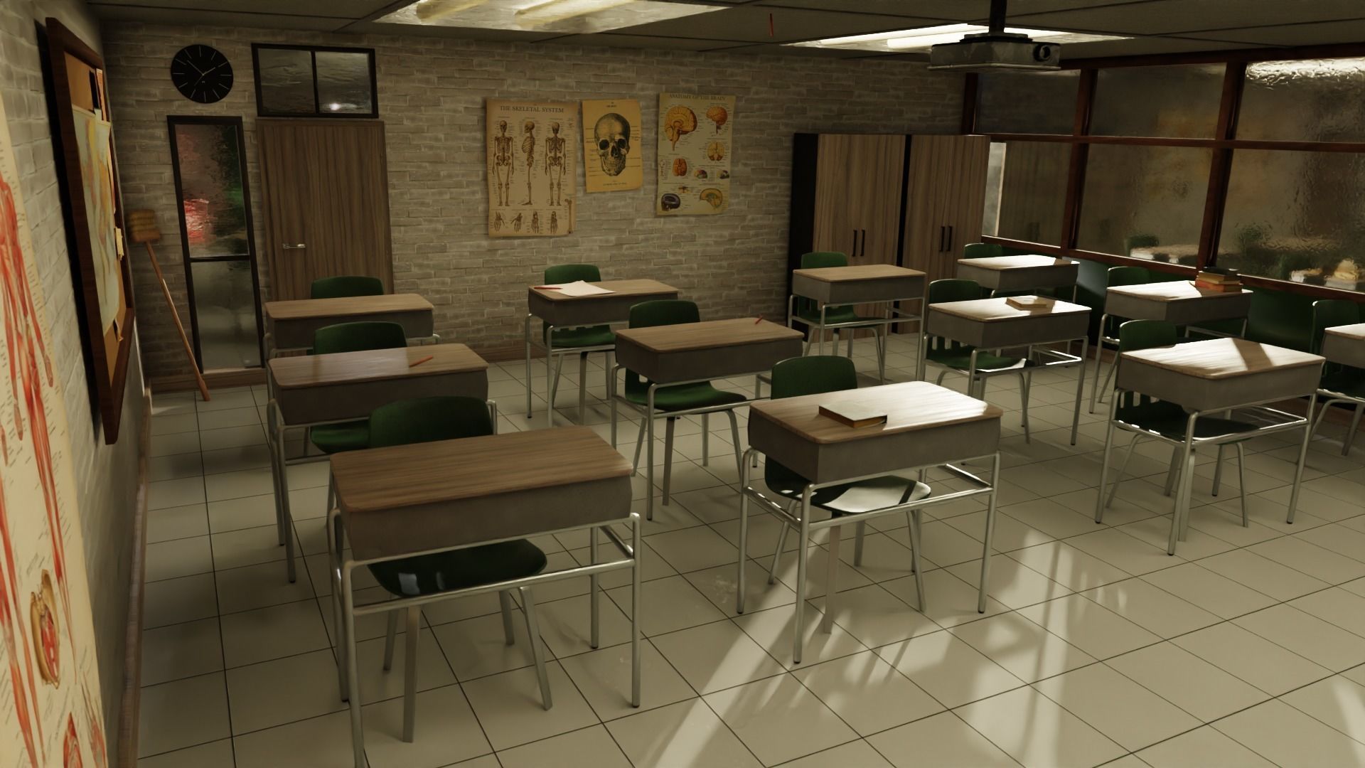 Stylized Classroom Low-poly 3D model_2