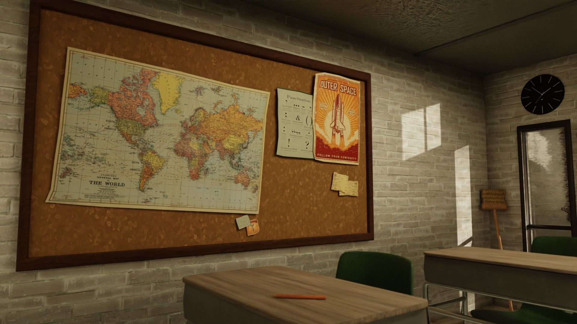 Stylized Classroom Low-poly 3D model_5