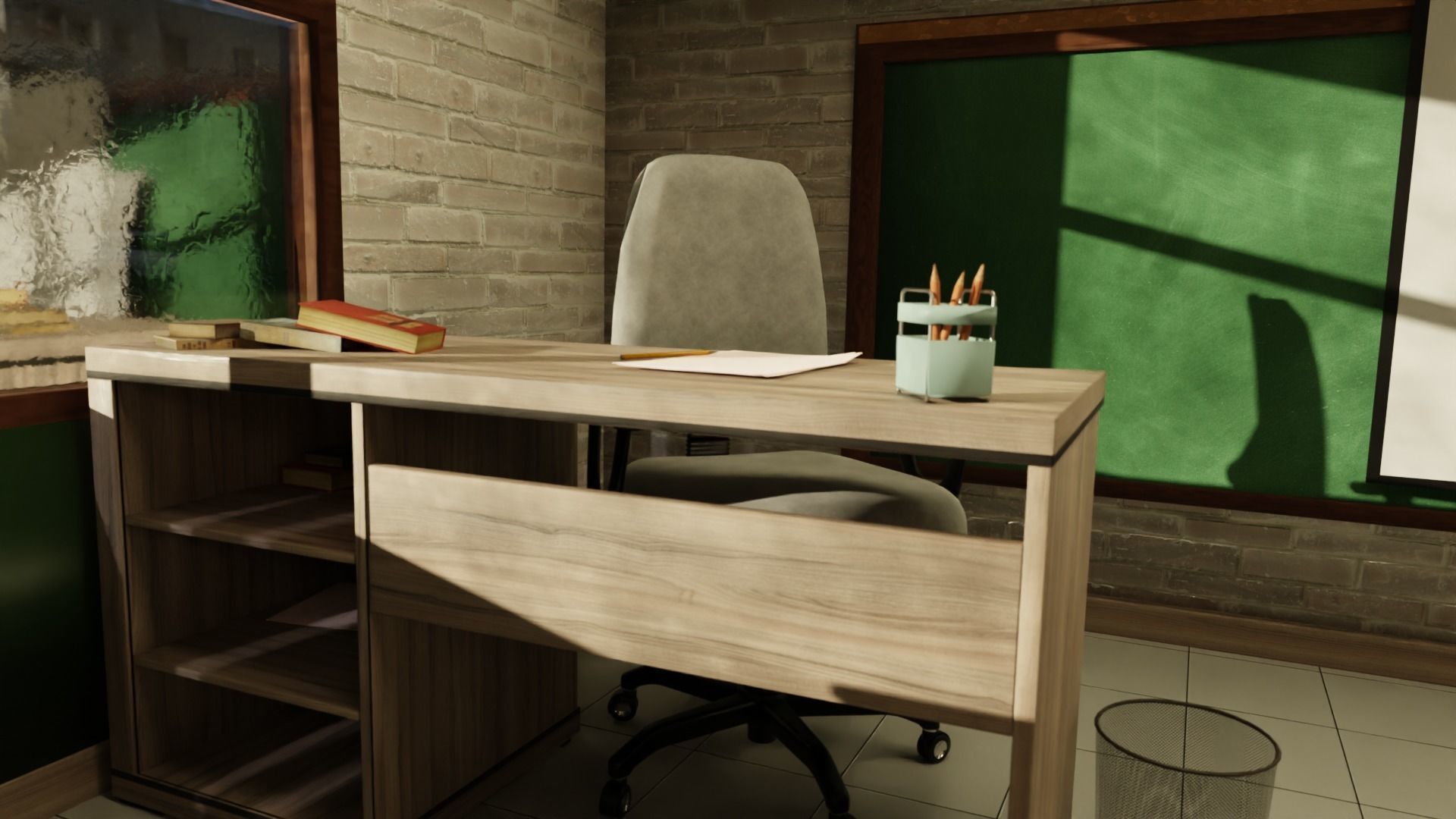 Stylized Classroom Low-poly 3D model_7