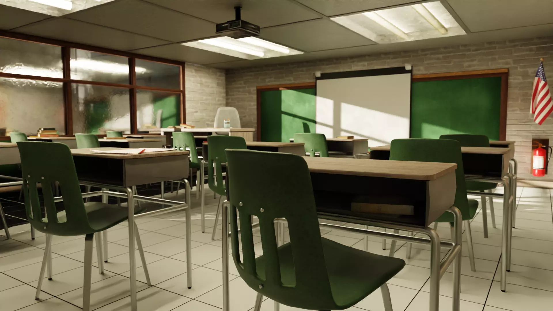 Stylized Classroom Low-poly 3D model_0