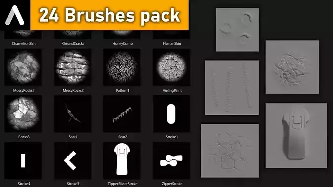 24 Brushes pack Texture