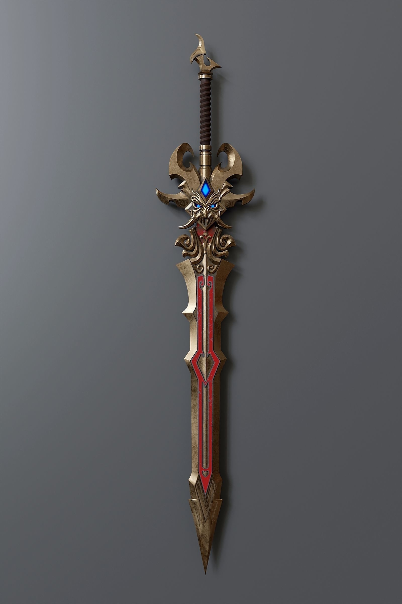 Stylized viking sword 2 3D model_3