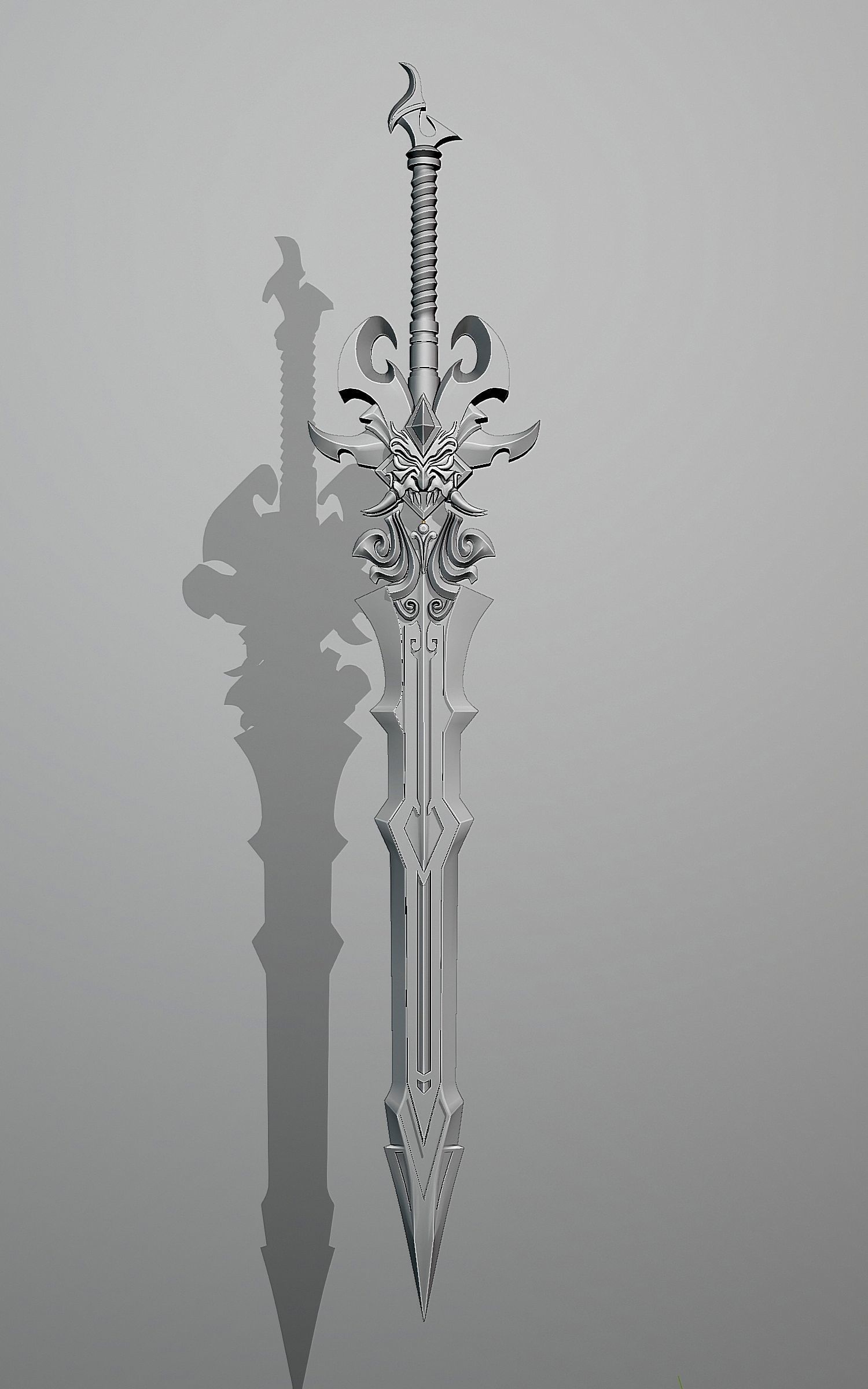 Stylized viking sword 2 3D model_4