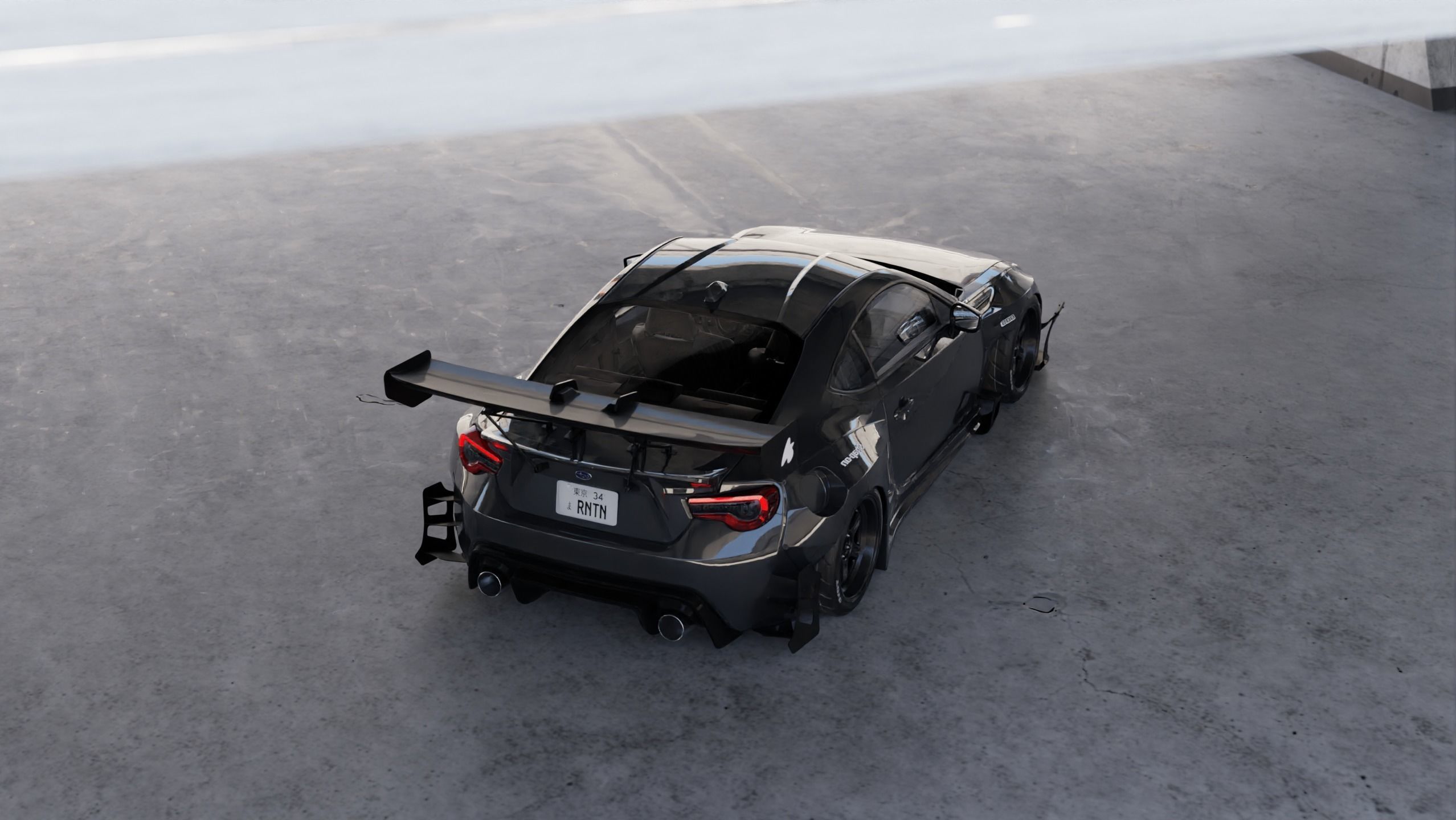 Car Lighting Scene 3D Blender File Textured FBX File 3D model_12