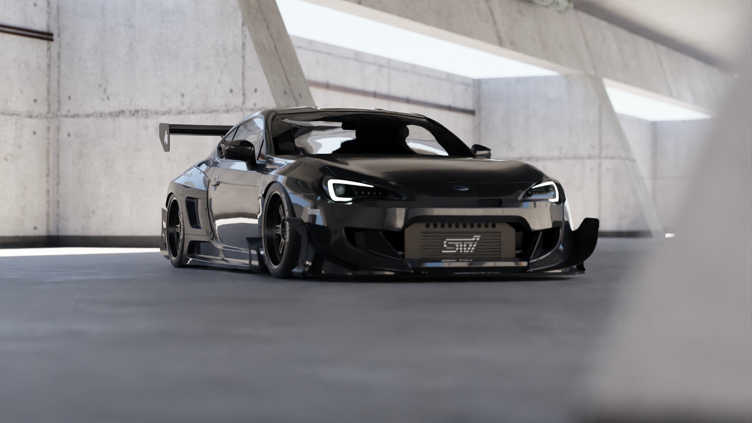 Car Lighting Scene 3D Blender File Textured FBX File 3D model_3