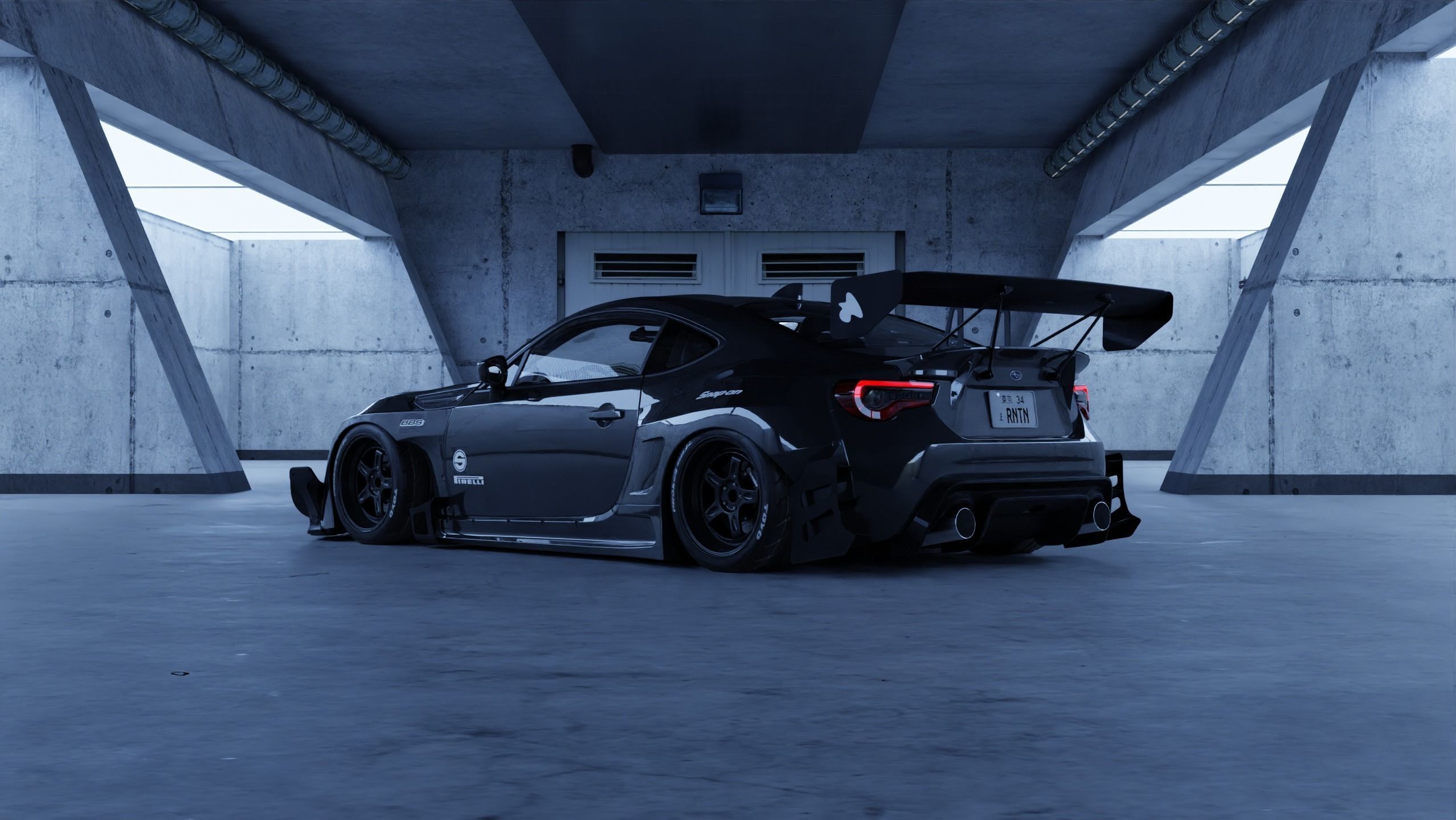 Car Lighting Scene 3D Blender File Textured FBX File 3D model_8