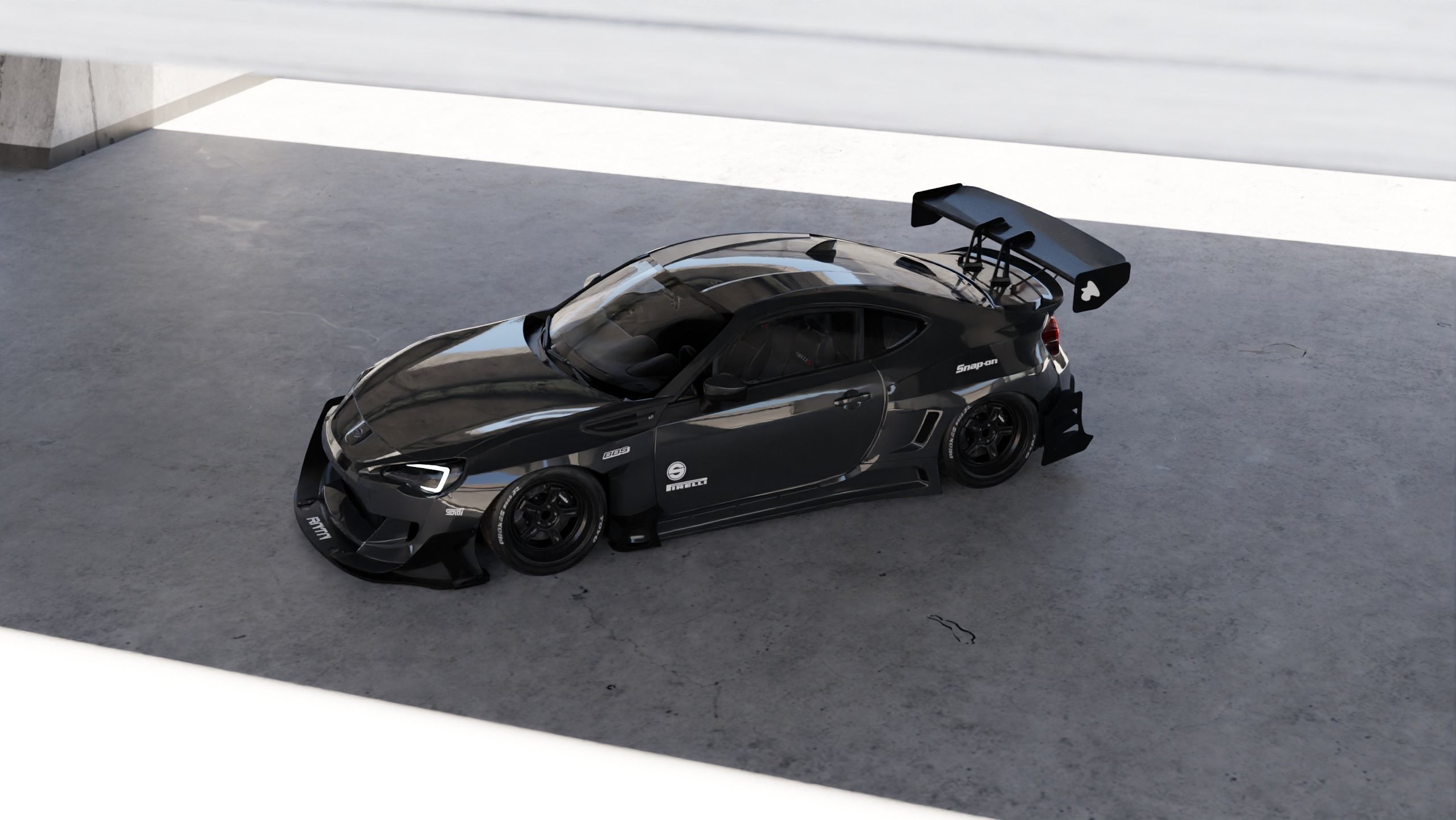 Car Lighting Scene 3D Blender File Textured FBX File 3D model_2