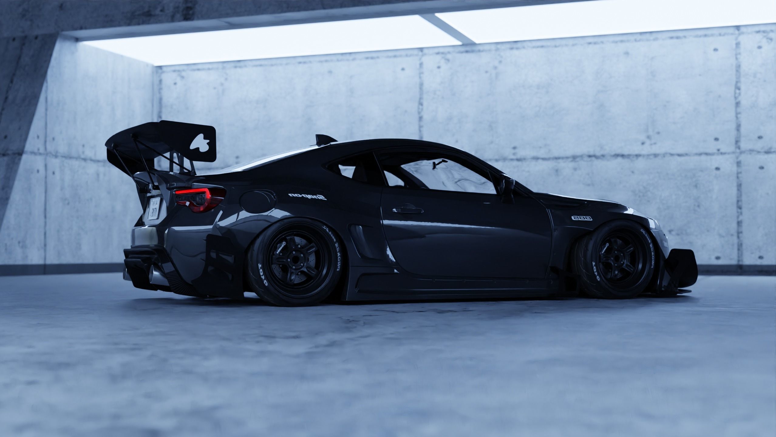 Car Lighting Scene 3D Blender File Textured FBX File 3D model_10