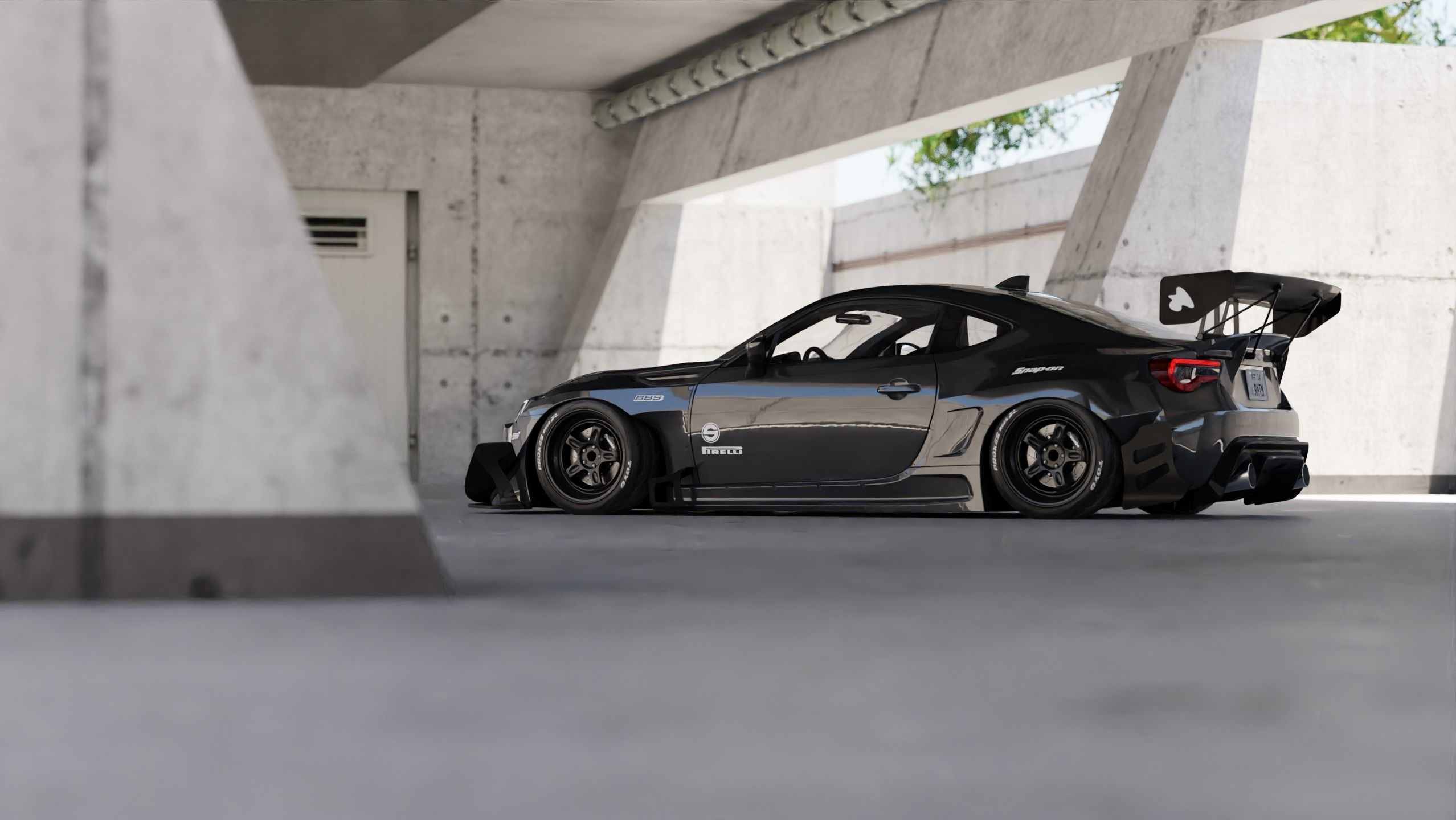 Car Lighting Scene 3D Blender File Textured FBX File 3D model_1