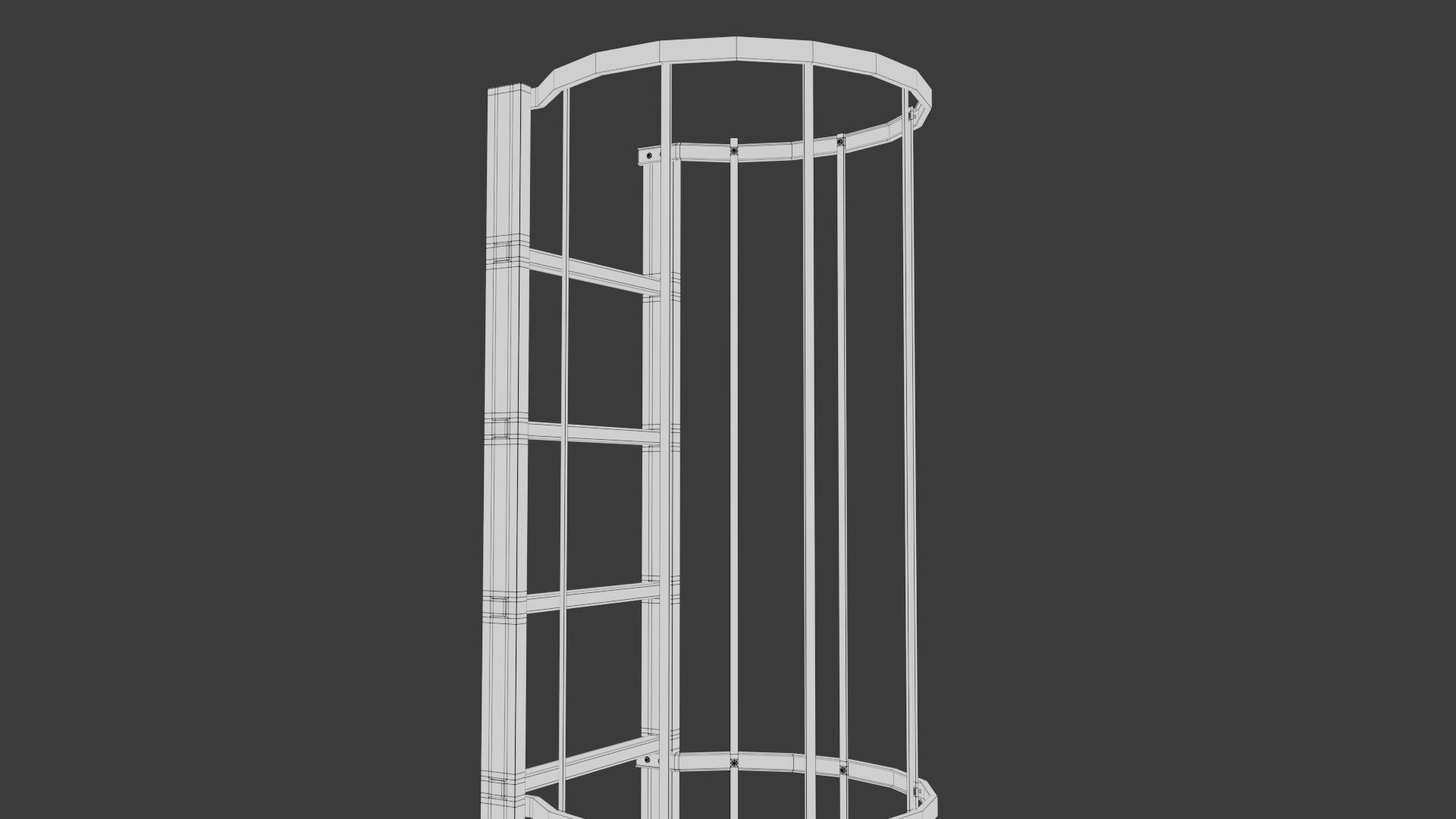 Exterior Metal Ladder Free low-poly 3D model_6