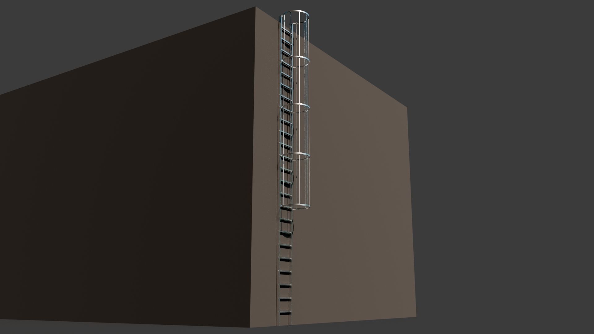 Exterior Metal Ladder Free low-poly 3D model_5