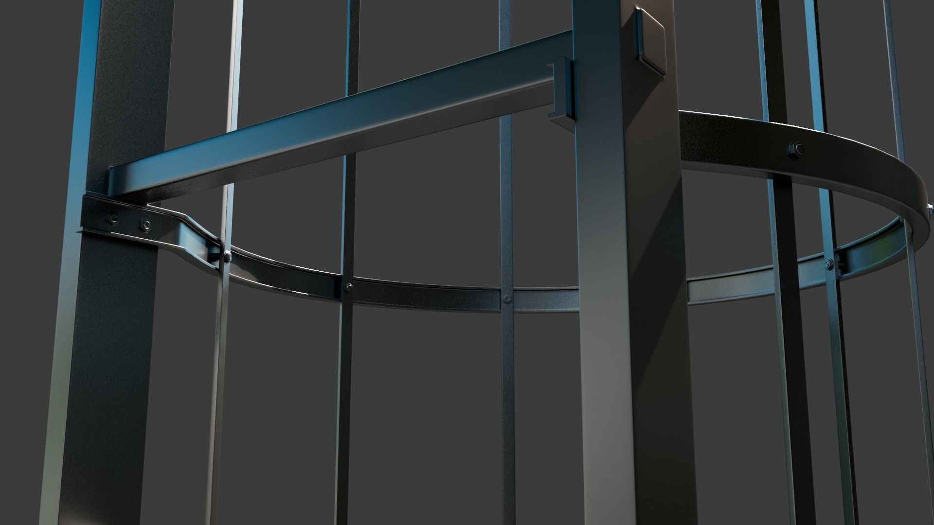 Exterior Metal Ladder Free low-poly 3D model_2