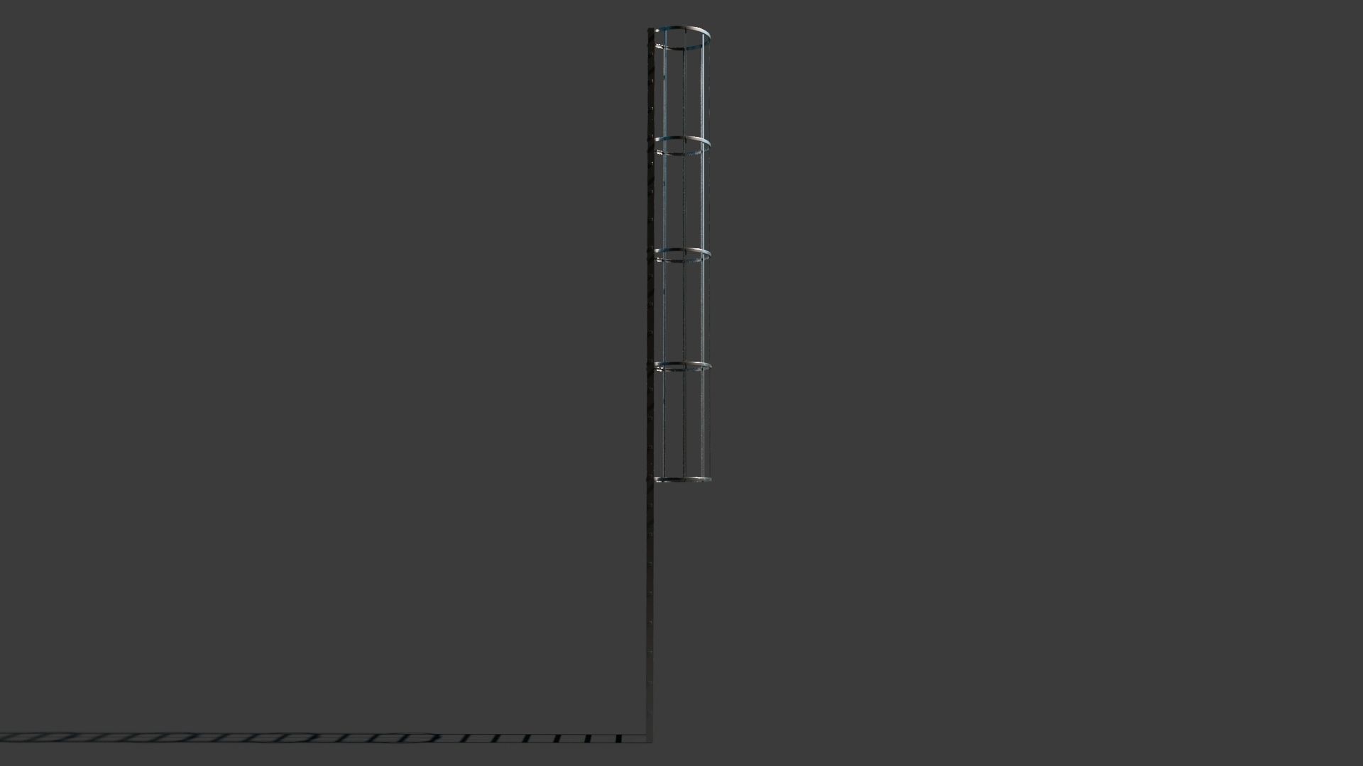 Exterior Metal Ladder Free low-poly 3D model_4