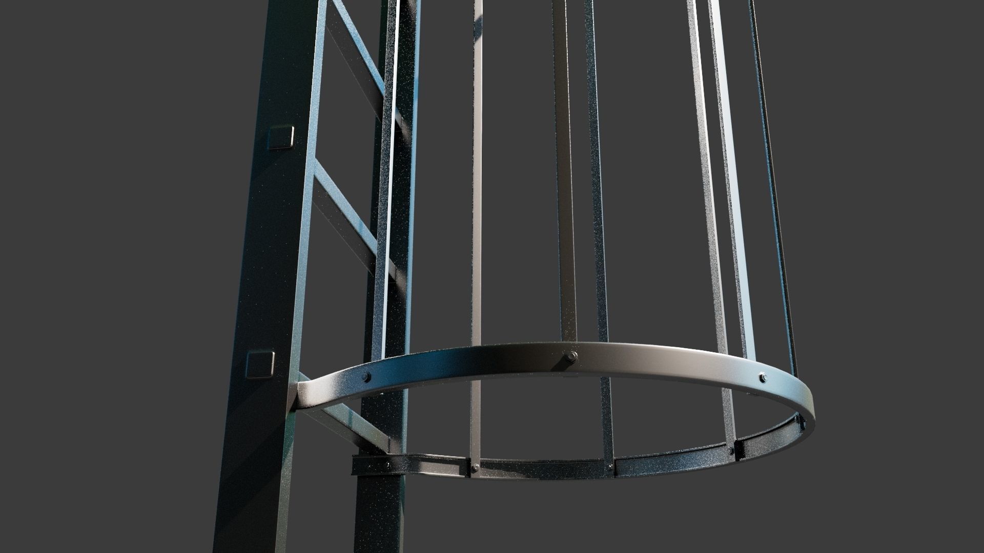 Exterior Metal Ladder Free low-poly 3D model_1