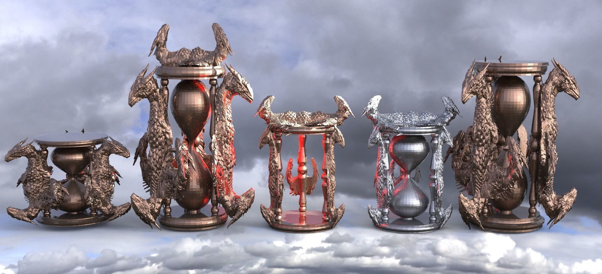 Dark Dragon hourglass collection 1 3D model | CGTrader