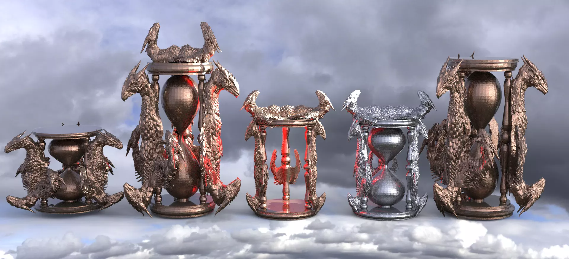 Dark Dragon hourglass collection 1 3D model_0