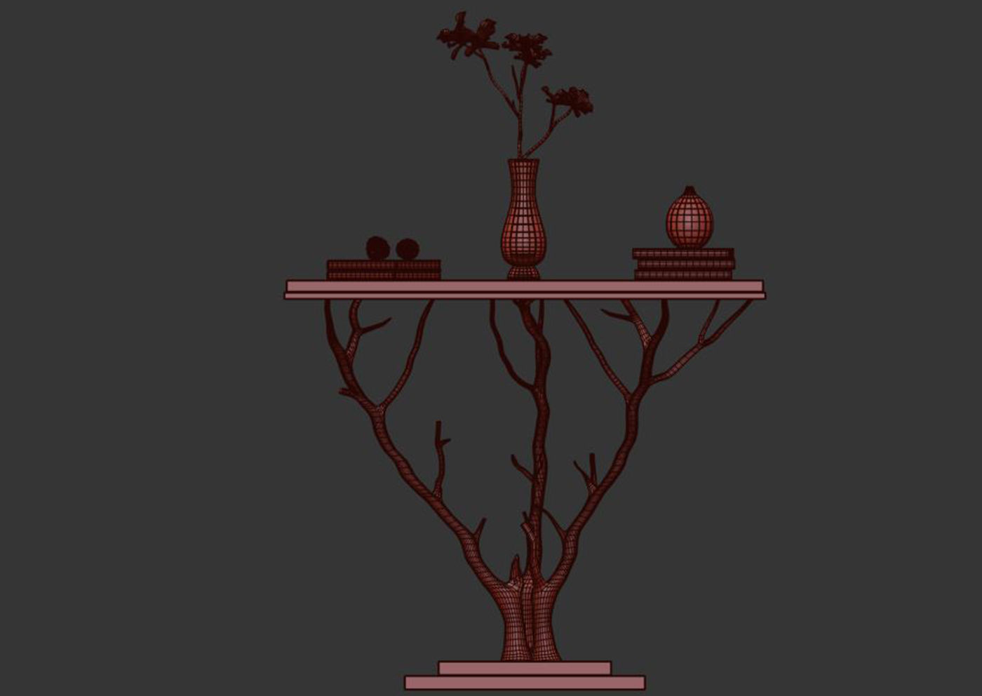 Tree Console Table 3D model_2