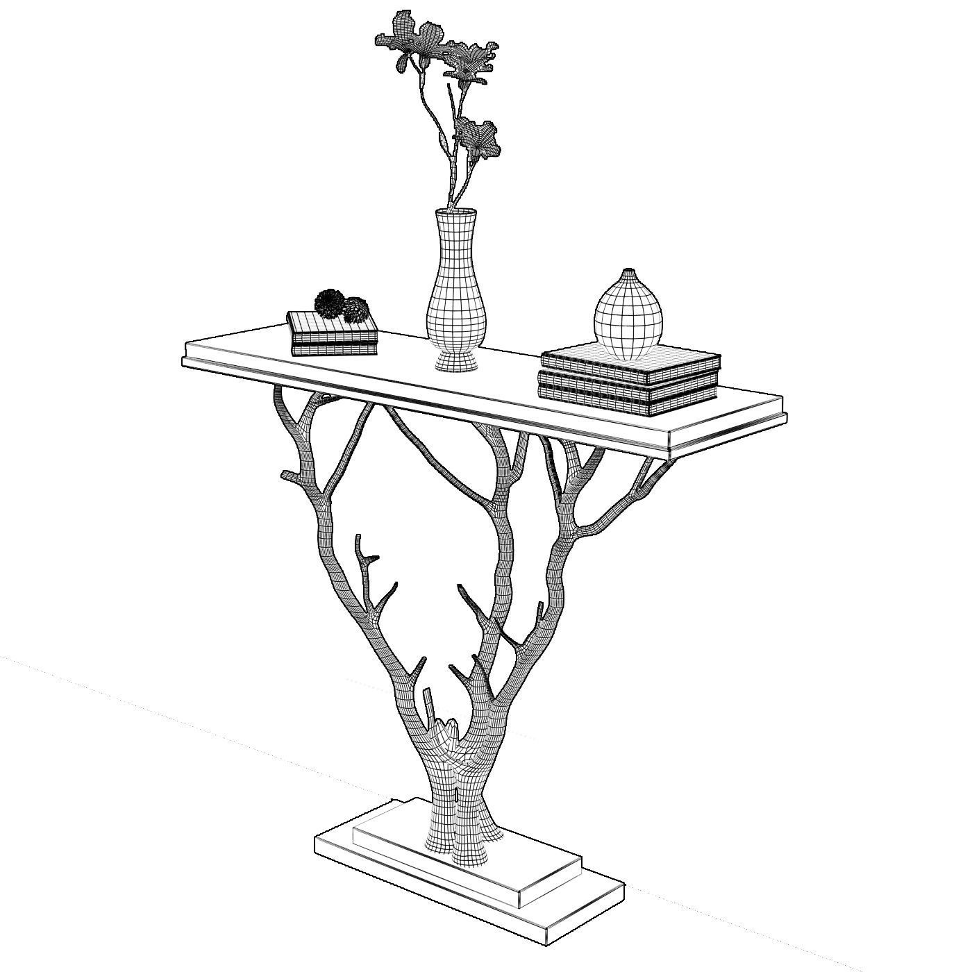Tree Console Table 3D model_3