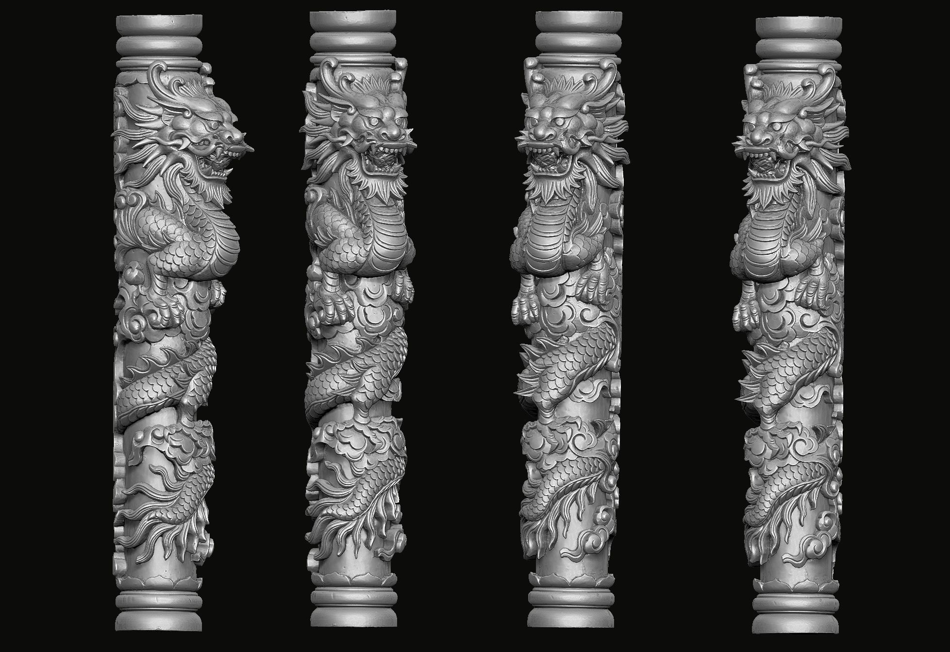 Dragon Pillar 3D print model_2