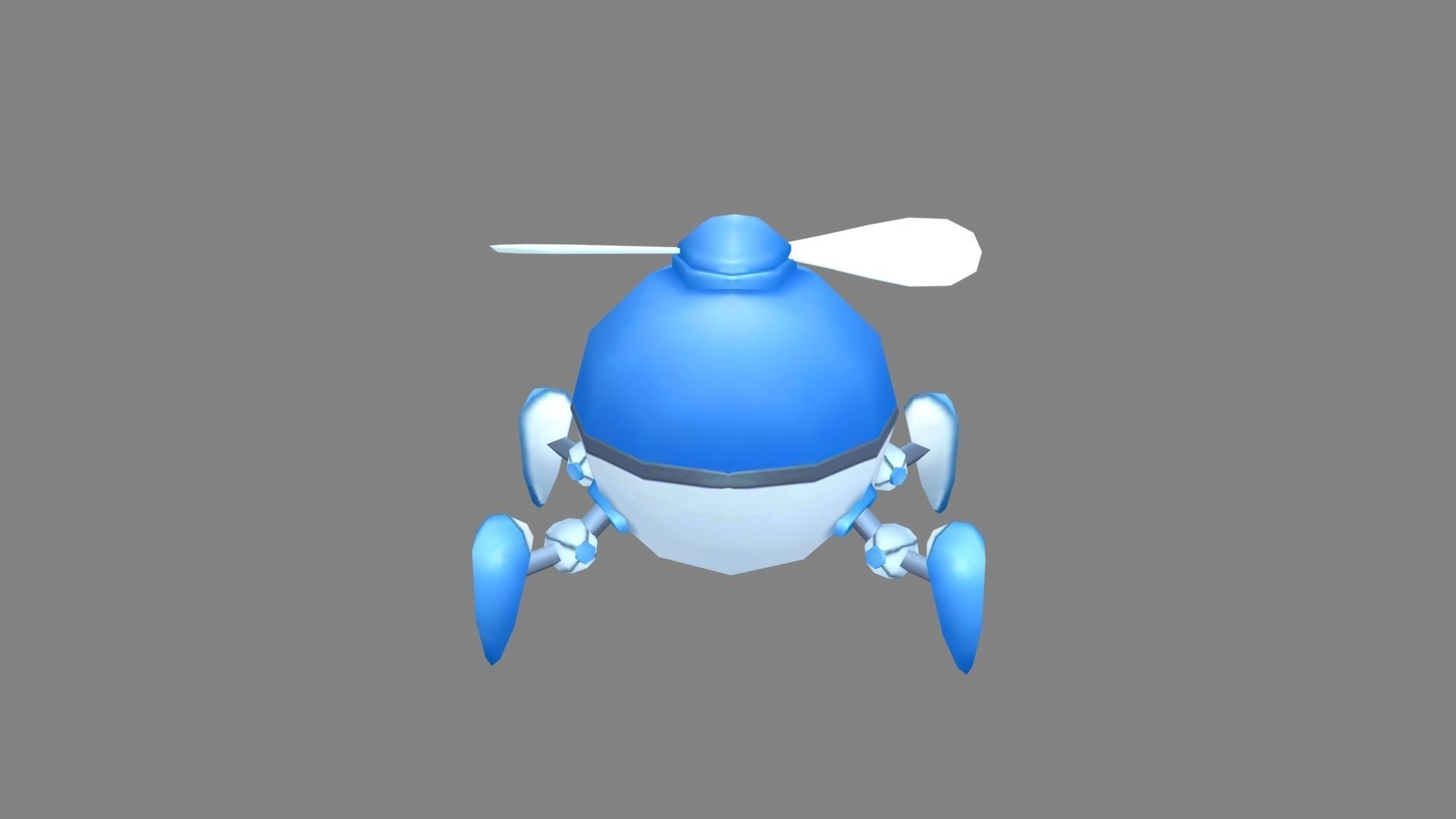 Cartoon spider robot Low-poly 3D model_2