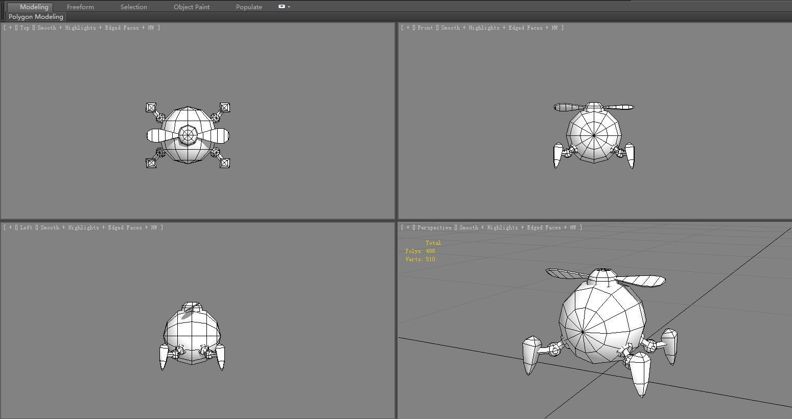 Cartoon spider robot Low-poly 3D model_6