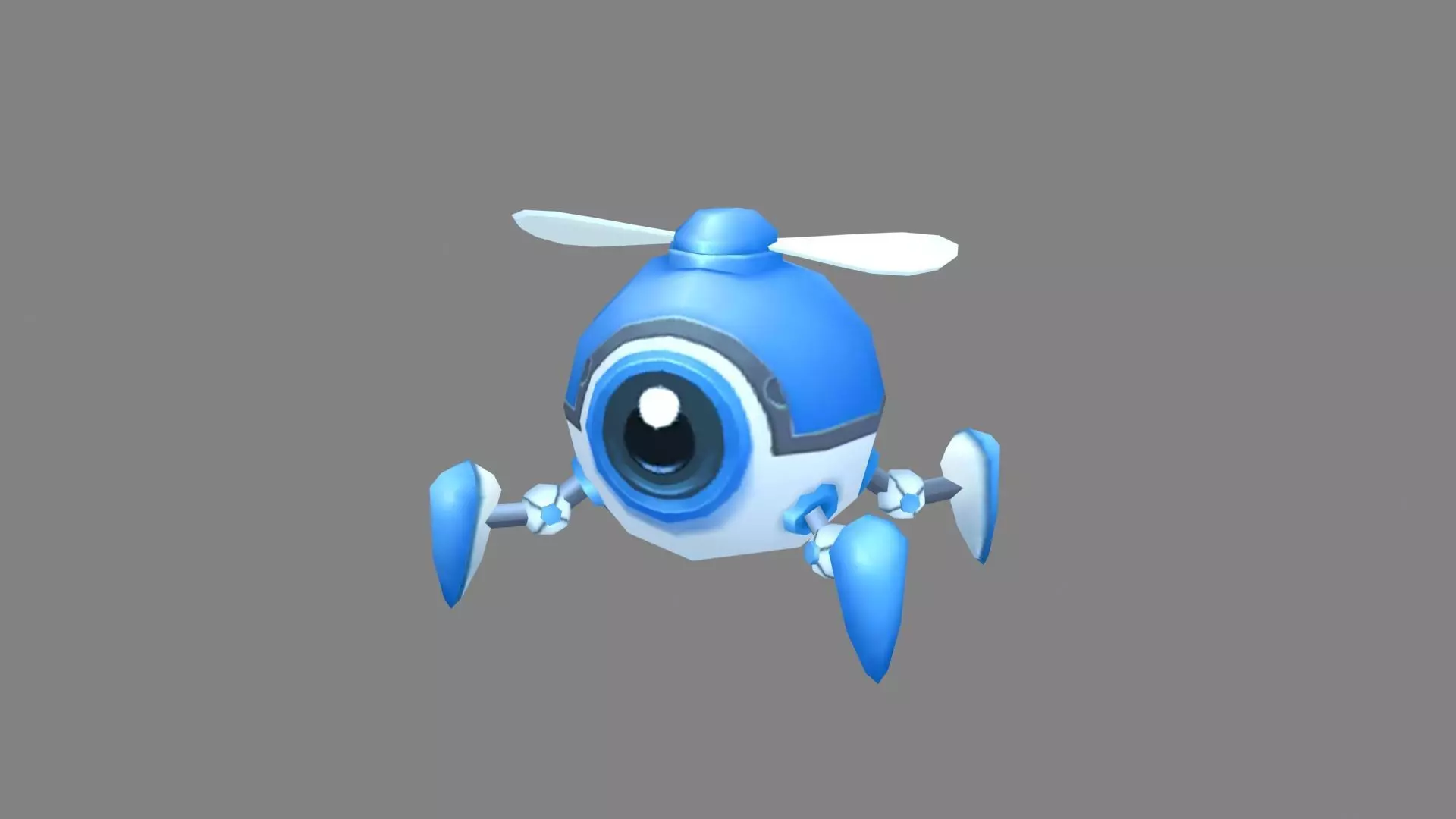 Cartoon spider robot Low-poly 3D model_0