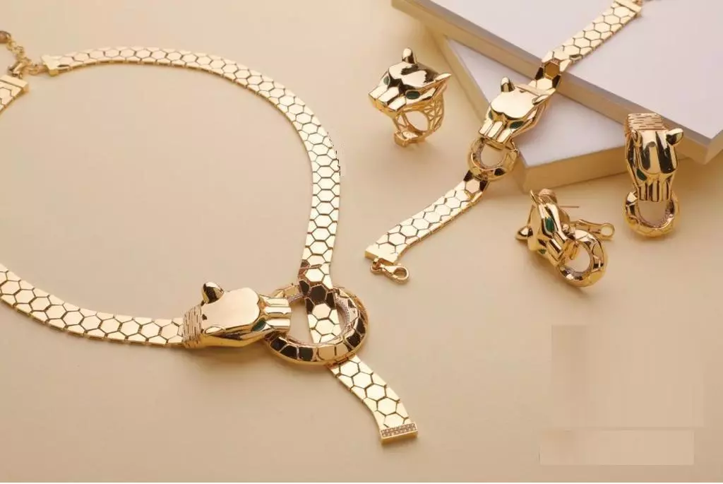 Golden tiger set 3D model_0