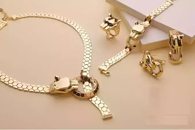 Golden tiger set 3D model
