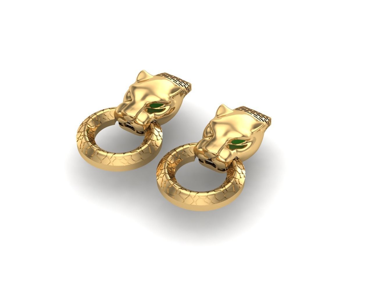 Golden tiger set 3D model_5