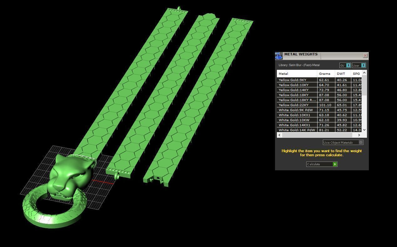 Golden tiger set 3D model_8