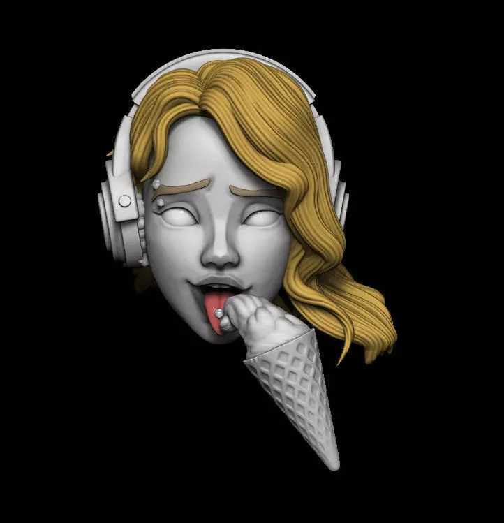 SPIDER GWEN STACY WITH HEADPHONE AND ICE CREAM 3D model