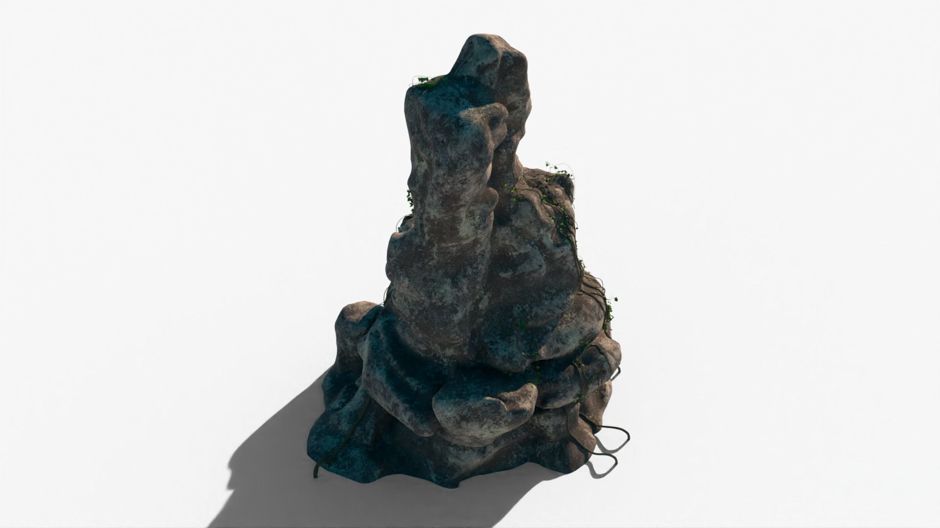 realistic Rock Ivy Low-poly  3D model_4