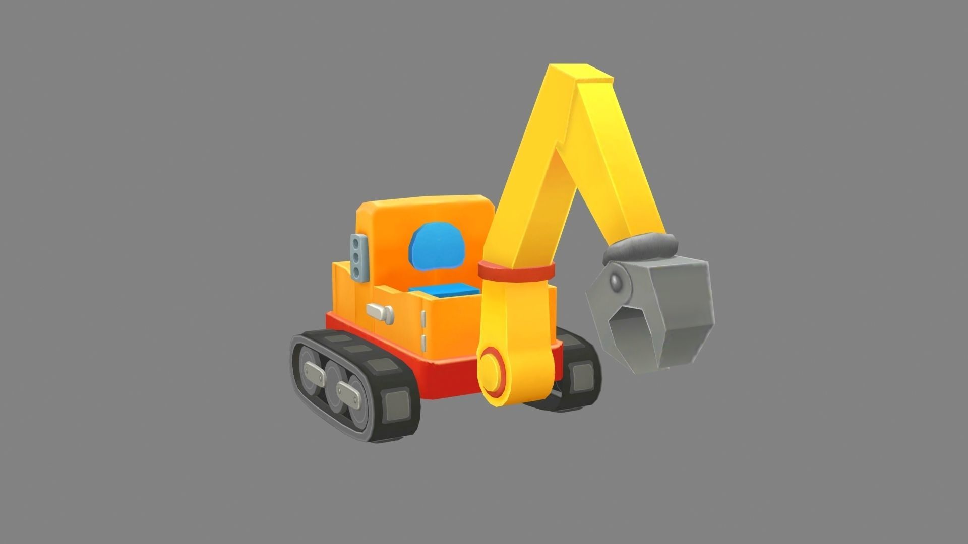 Cartoon crane toy Low-poly 3D model_3