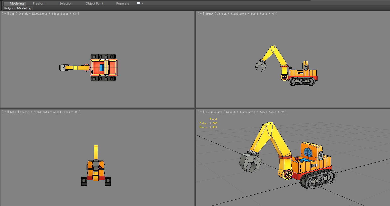 Cartoon crane toy Low-poly 3D model_5