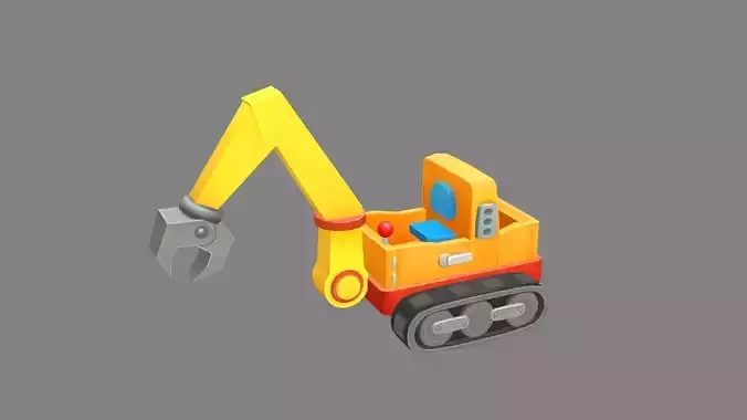 Cartoon crane toy Low-poly 3D model