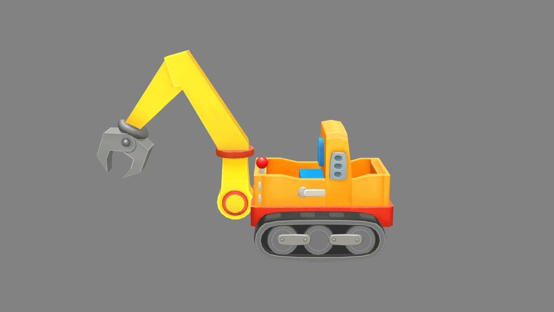 Cartoon crane toy Low-poly 3D model_1