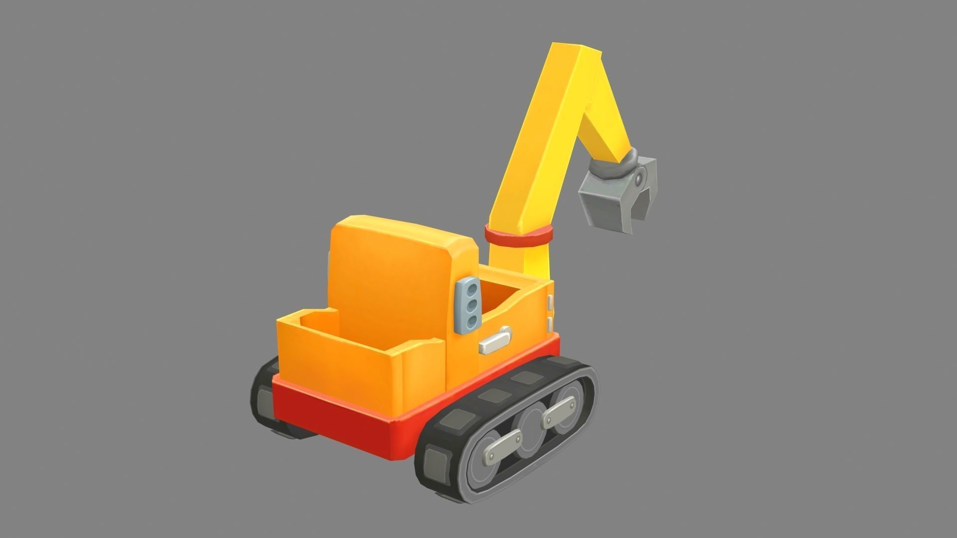 Cartoon crane toy Low-poly 3D model_2
