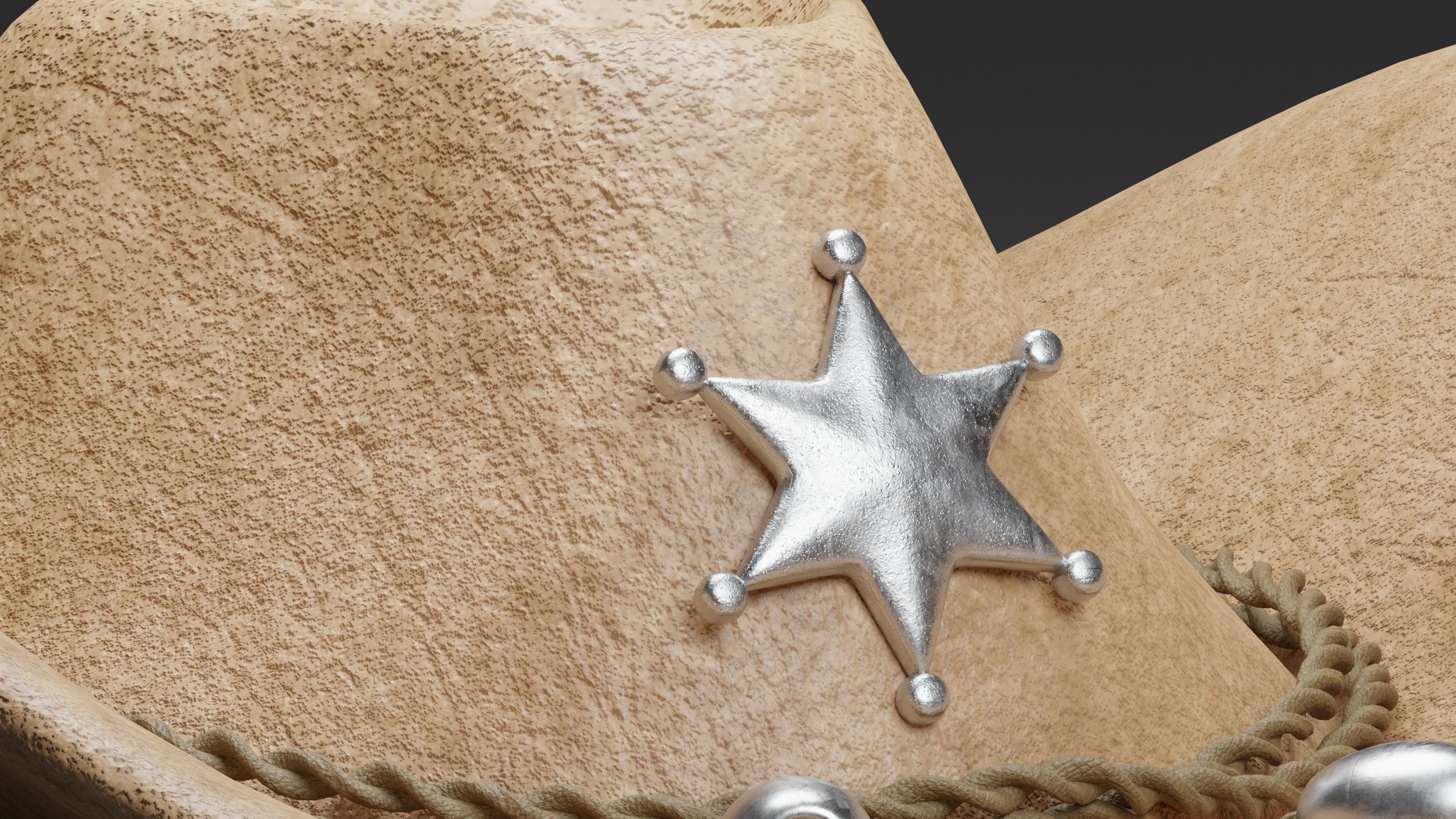 Cowboy Hat Low-poly 3D model_3