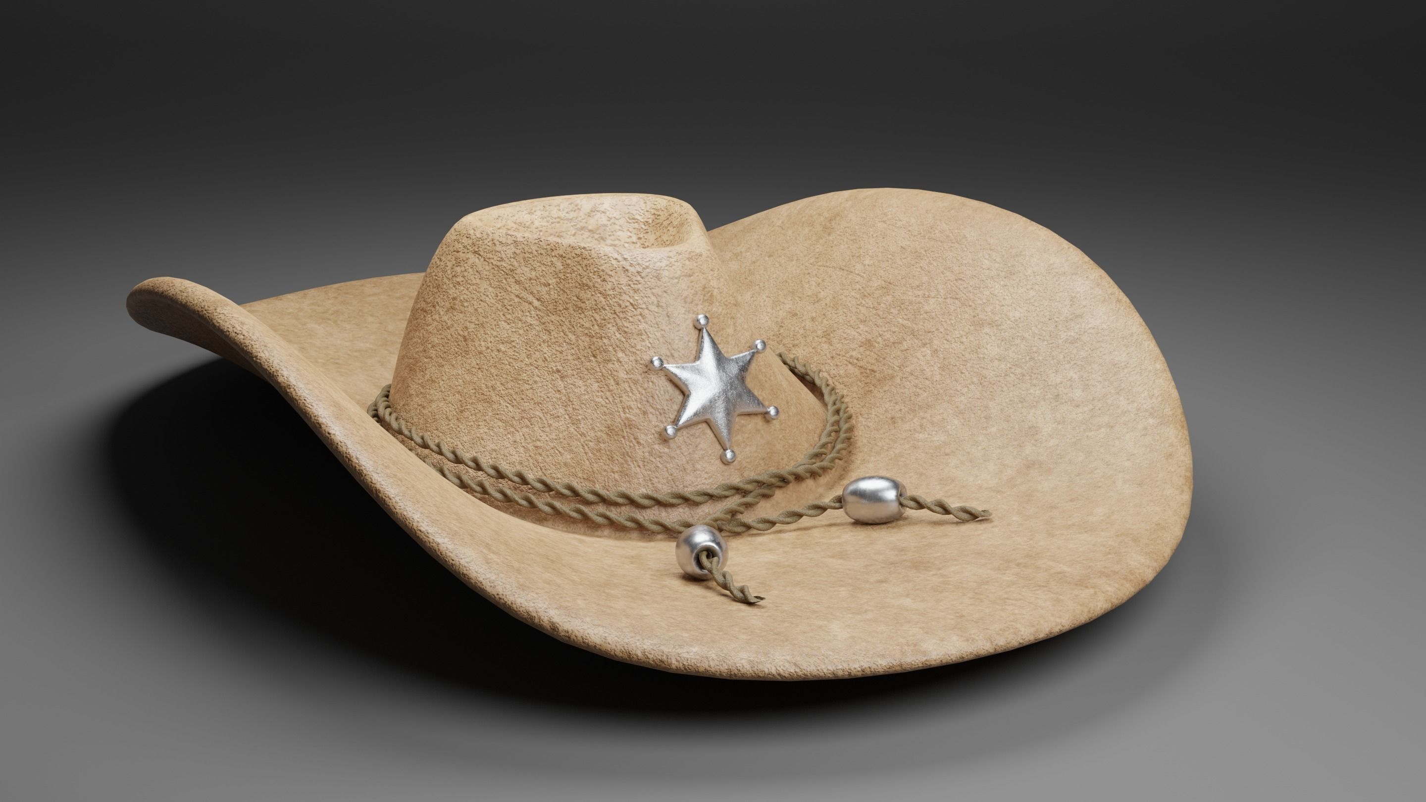 Cowboy Hat Low-poly 3D model_1
