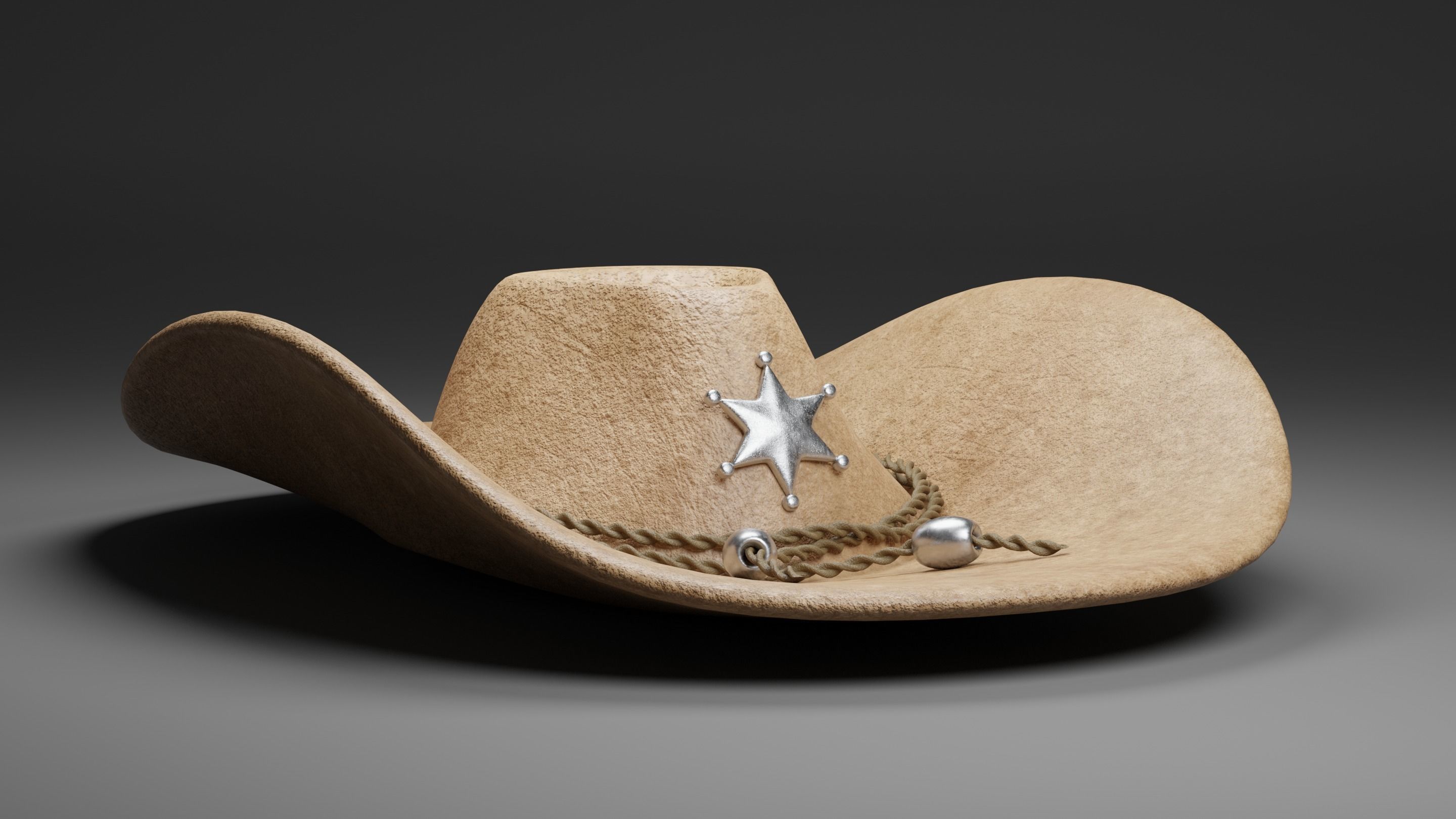 Cowboy Hat Low-poly 3D model_2