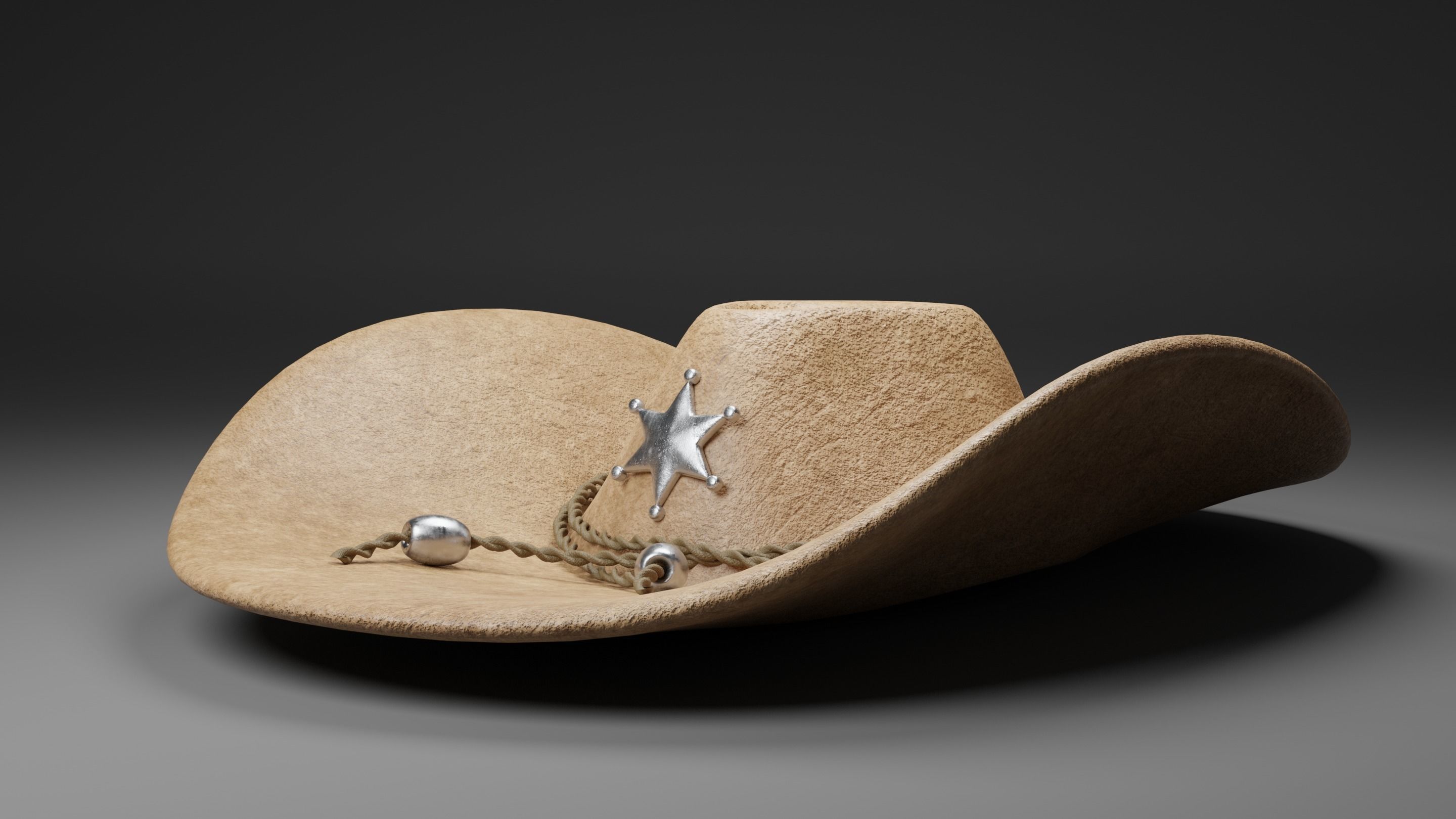 Cowboy Hat Low-poly 3D model_4
