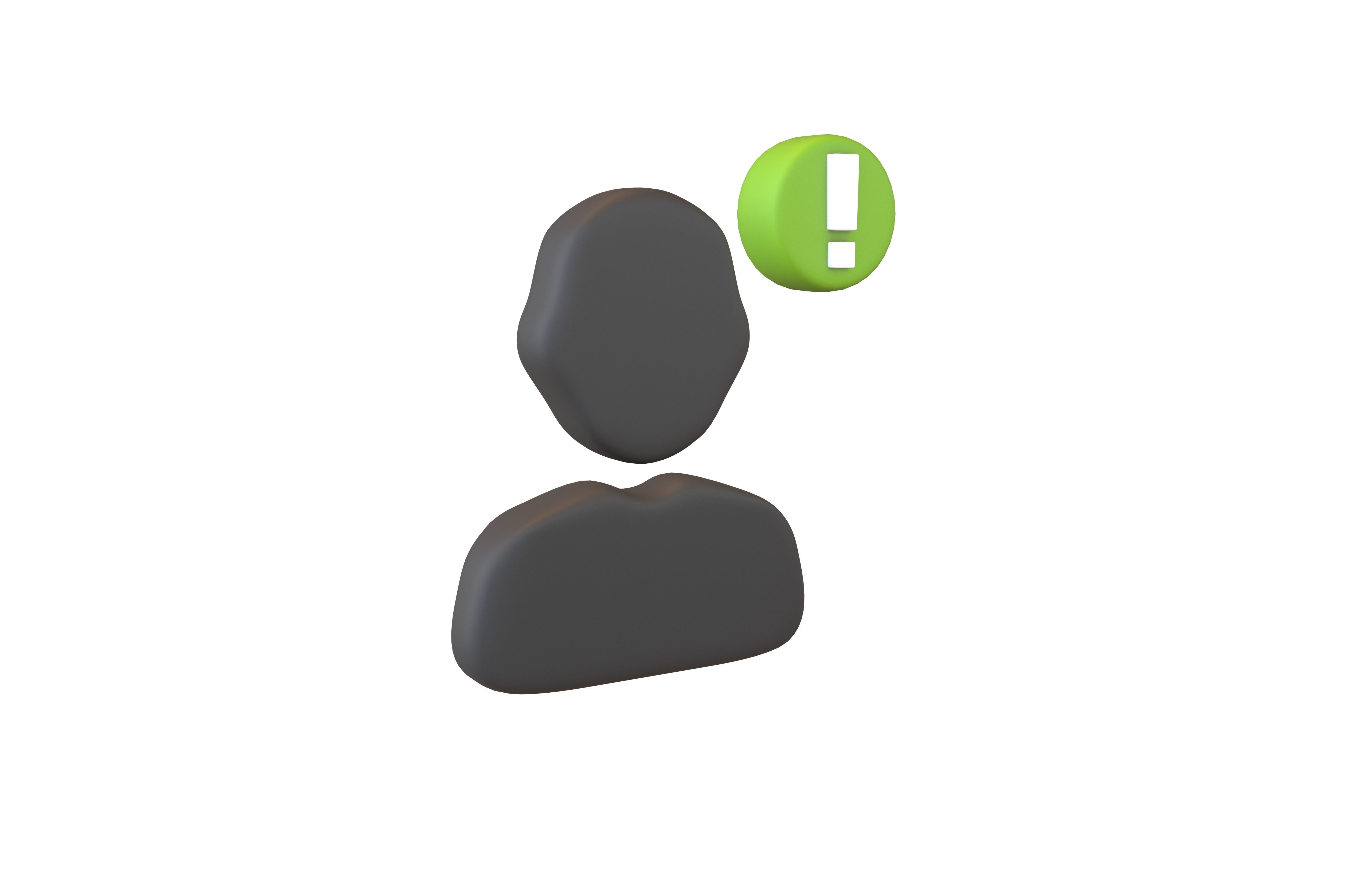 Friend Invitation Icon V2 004 Low-poly 3D model_2