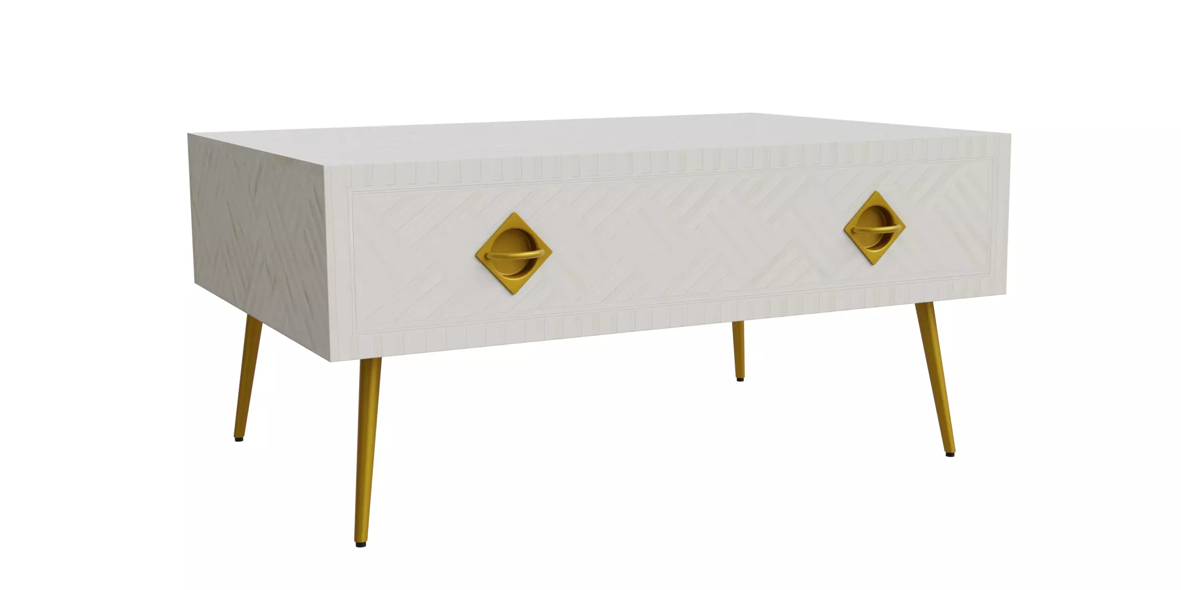 White Stripe Coffee Table Free low-poly 3D model
