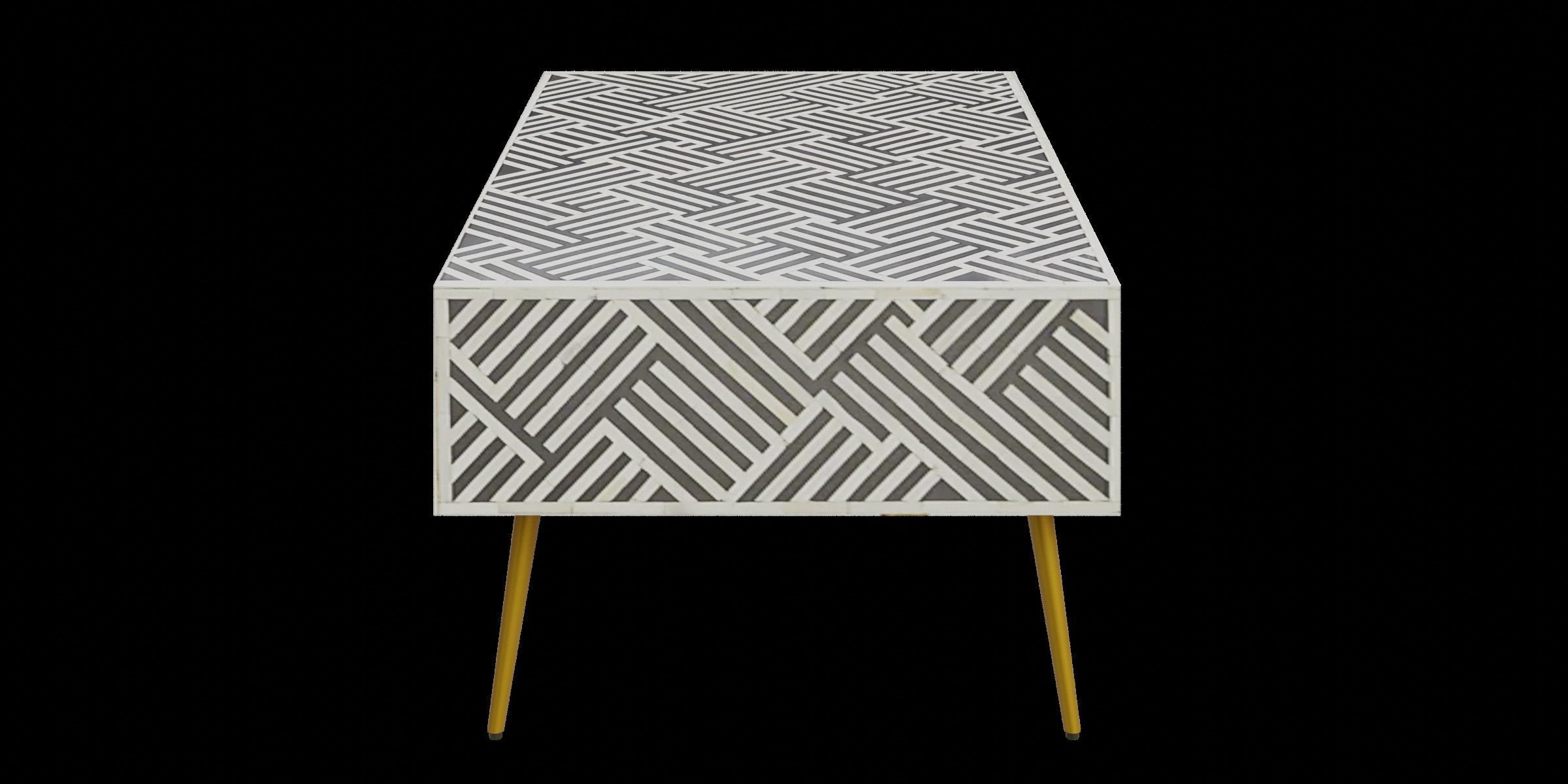 Black Stripe Coffee Table Low-poly 3D model_11