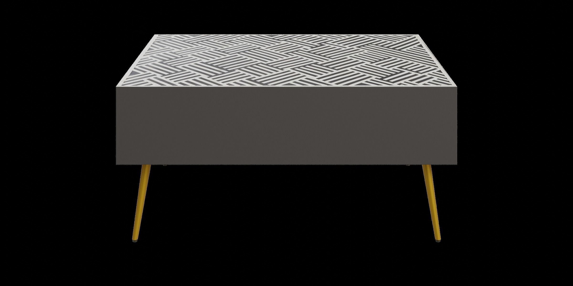Black Stripe Coffee Table Low-poly 3D model_10