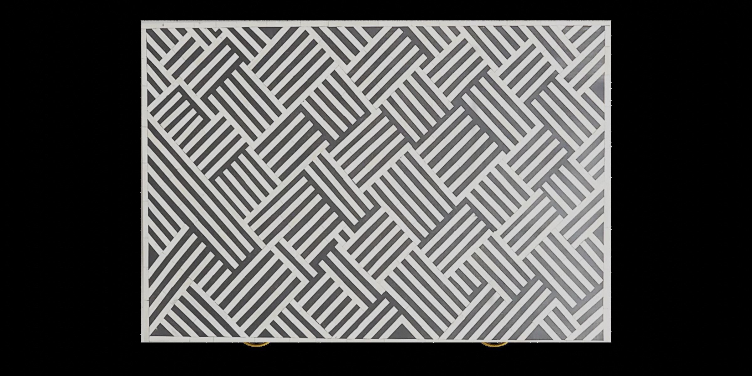 Black Stripe Coffee Table Low-poly 3D model_1